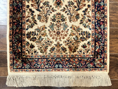 Karastan Rug 2.6 x 4, Karastan Ivory Sarouk #760, Vintage Wool Pile Small Karastan Carpet, Original Collection 700 Series Discontinued