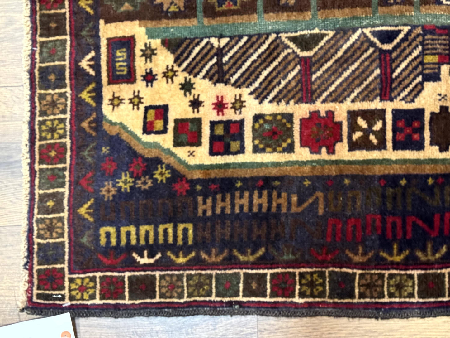 Balouch Rug 3x5 Afghan City Pictorial Hand Knotted Wool Carpet