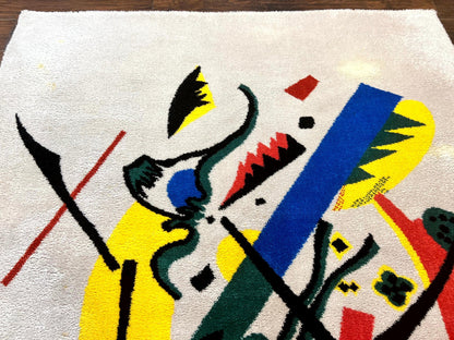 Danish Rya Shag Rug 6x9, EGE Axminster Carpet, Ivory, Modern Abstract Rug, Signed by Designer