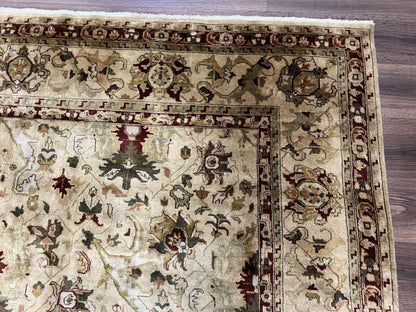 Indo Persian Mahal Rug 8x10 Handmade Hand Knotted Wool Carpet With Floral Design