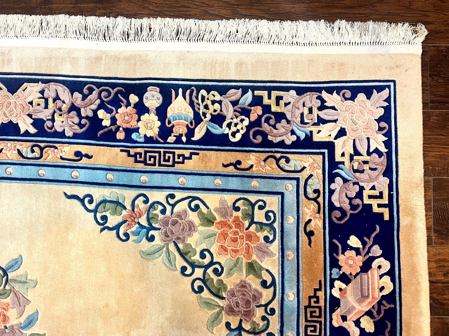 Chinese Wool Rug 8x11 Handmade Peking Art Deco