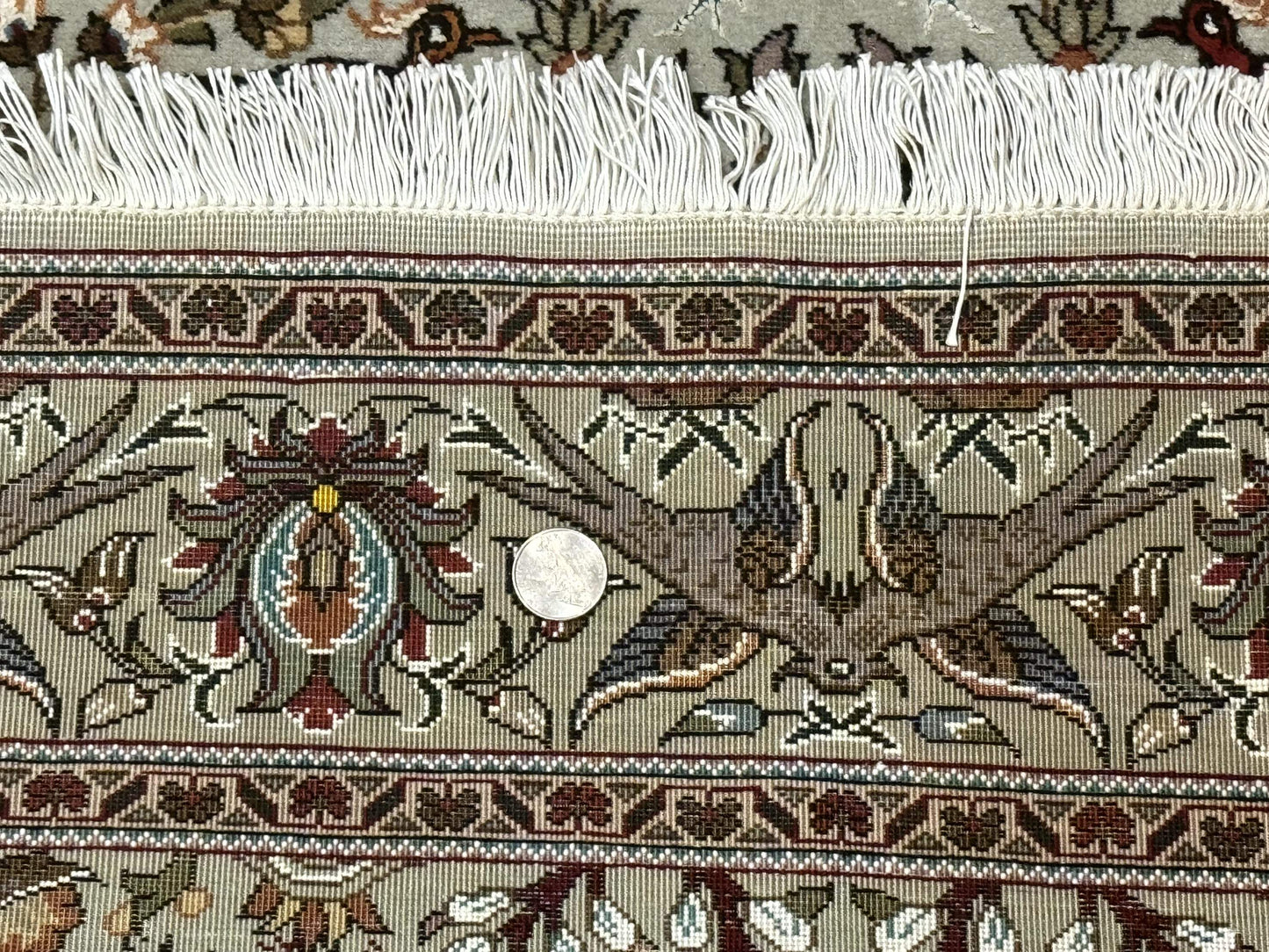 Persian Tabriz Rug 3x5 Tree Of Life With Birds And Animals Wool Silk Highlights