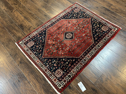 Persian Tribal Rug Hand Knotted Wool Vintage Oriental Carpet 3.6 By 5 Feet