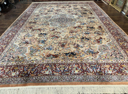 Karastan Rug 10x14 - Persian Hunting  #723 - Wool Pile, Vintage