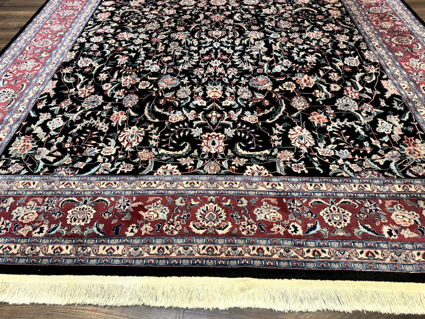 Large Sino Persian Rug 10x15, Floral Allover, Hand Knotted Wool Carpet, Fine