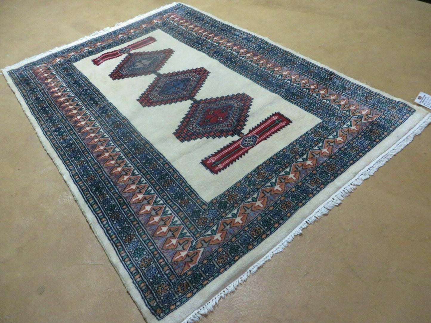 Bokhara Turkoman Rug Vintage Handmade 4x6 Pakistani Wool Carpet