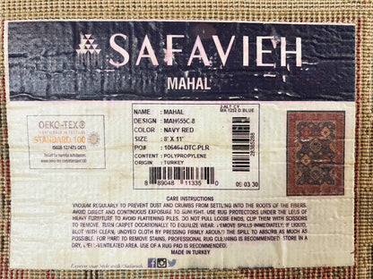 Safavieh Mahal Persian Rug 8x11 Navy Red Vintage Power Loomed Polypropylene