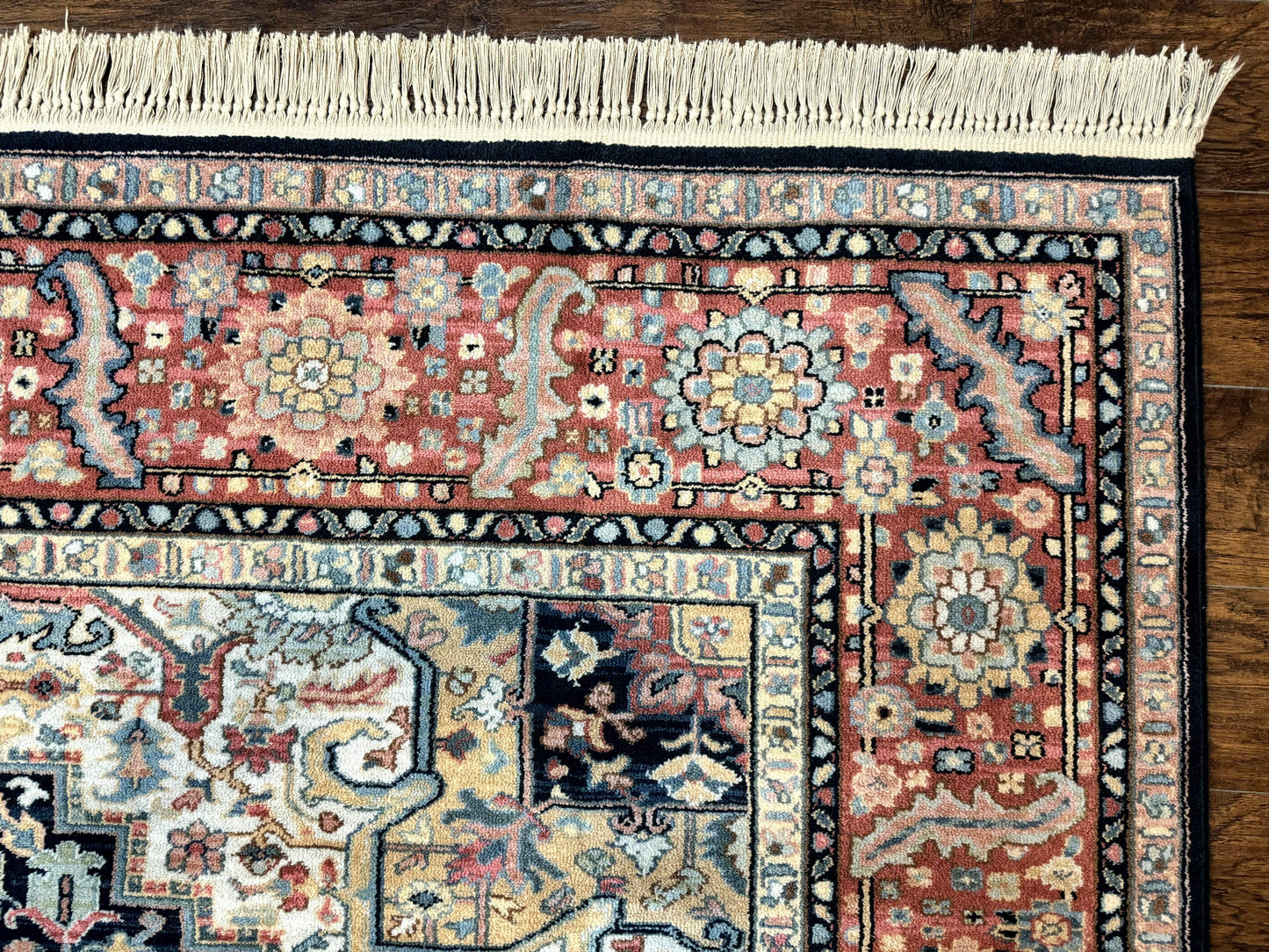 Karastan Navy Heriz #700/701 Rug, 8.8 x 10.6 Karastan Carpet, Wool Pile, Discontinued Vintage Karastan Rug, Original 700 Series, Geometric