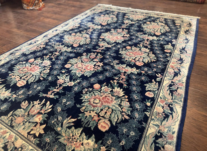 Sino Persian Rug 6x9, Navy Blue, Floral
