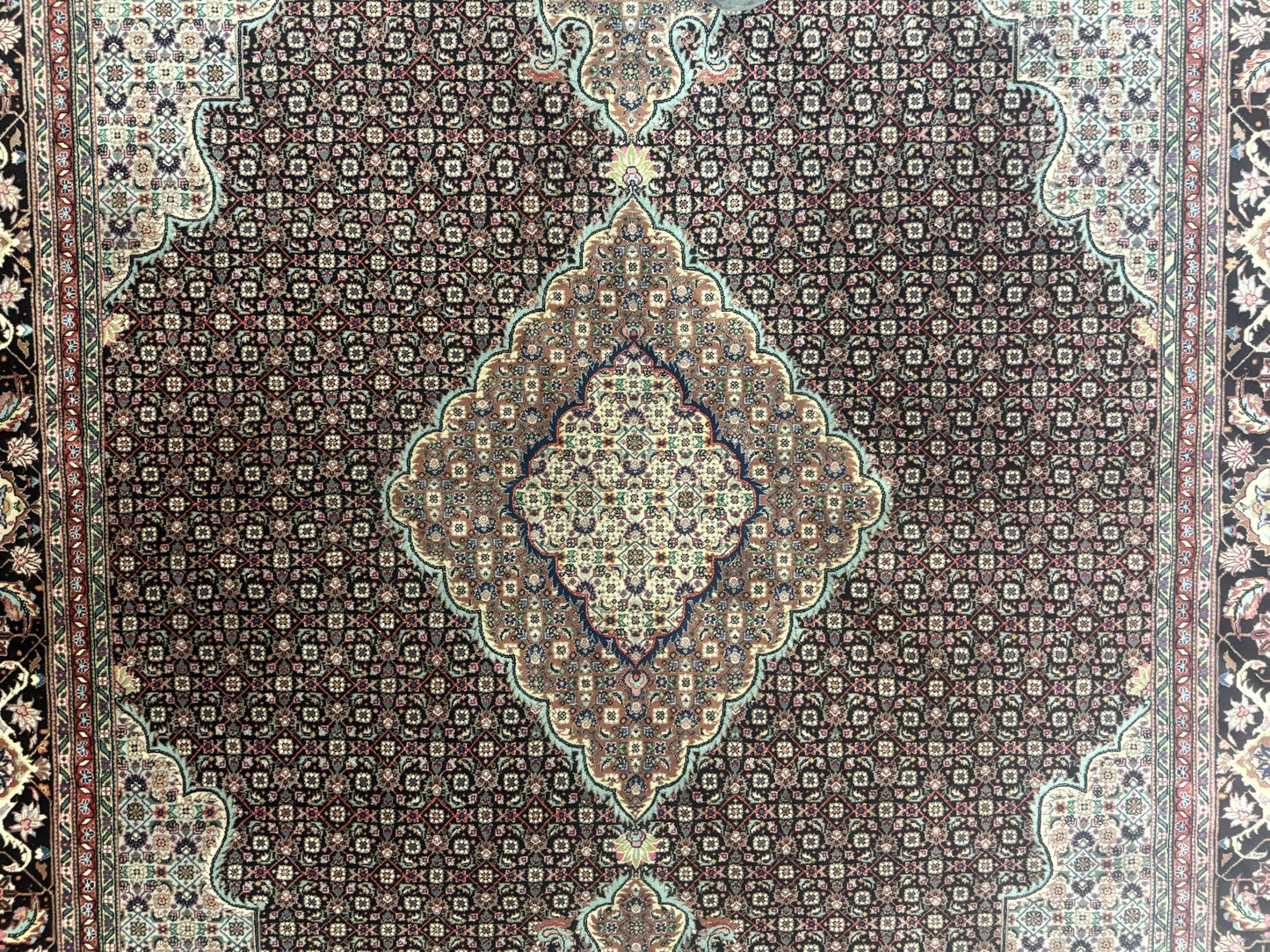 Sino Persian Rug 6x9, Herati Very Fine 400 KPSI, Black