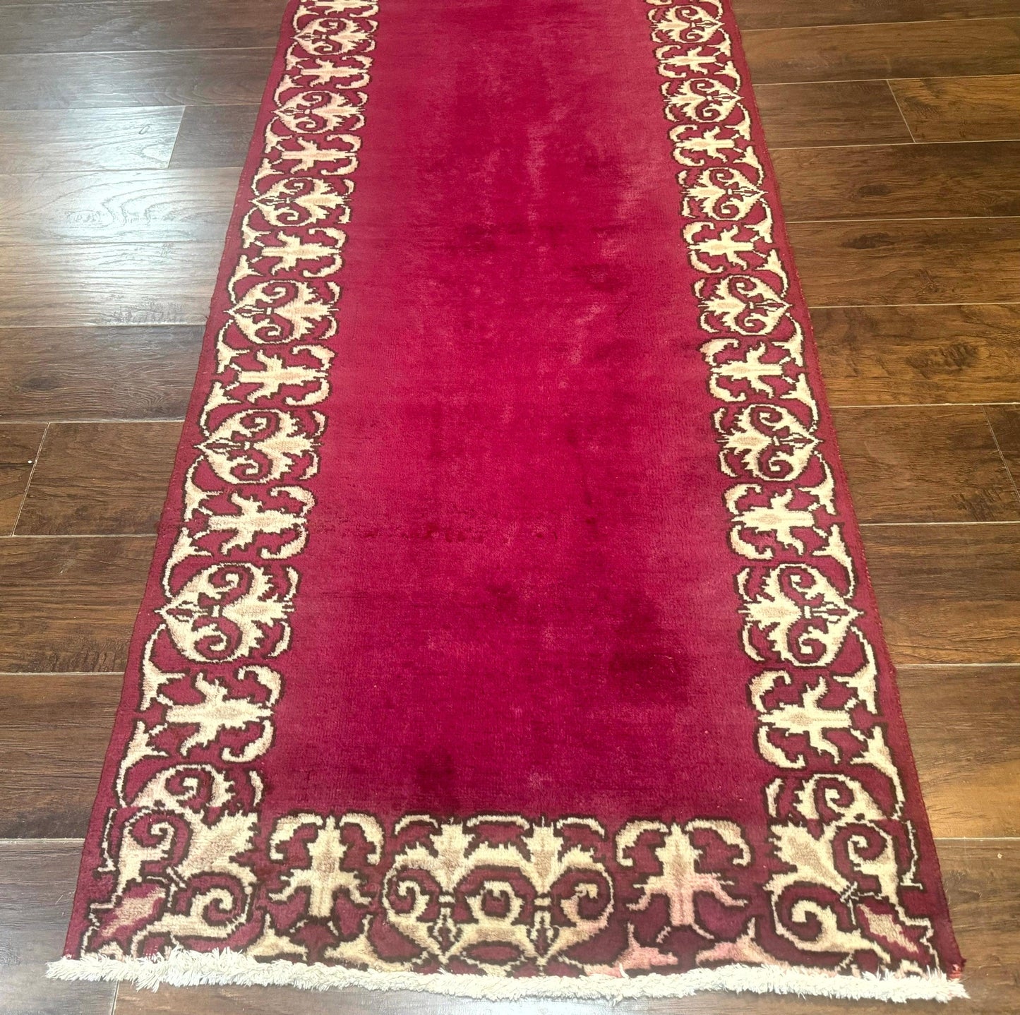Red Persian Kerman Runner Rug 3x16