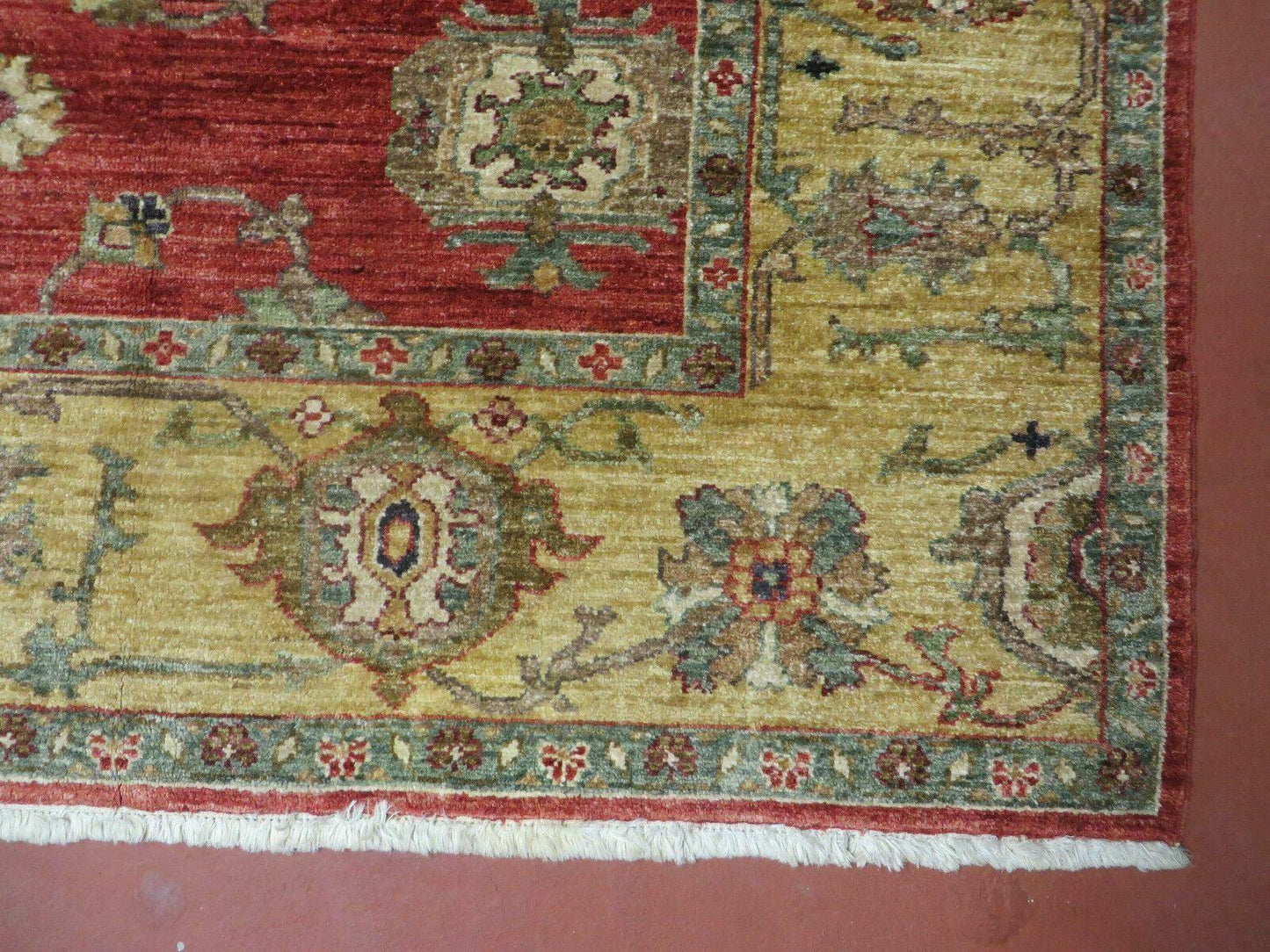 Egypt Agra Wool Rug Vintage Handmade 6.5 By 7 Feet One Of A Kind Hand Knotted Carpet