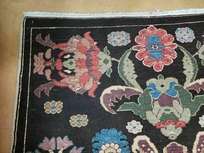 4' 5" X 16' 1" Antique Karabagh Caucasian Rug Handmade Wool Carpet Organic Dye