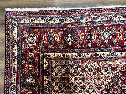 Persian Tabriz Rug 11x14 Navy Blue Herati Wool Carpet