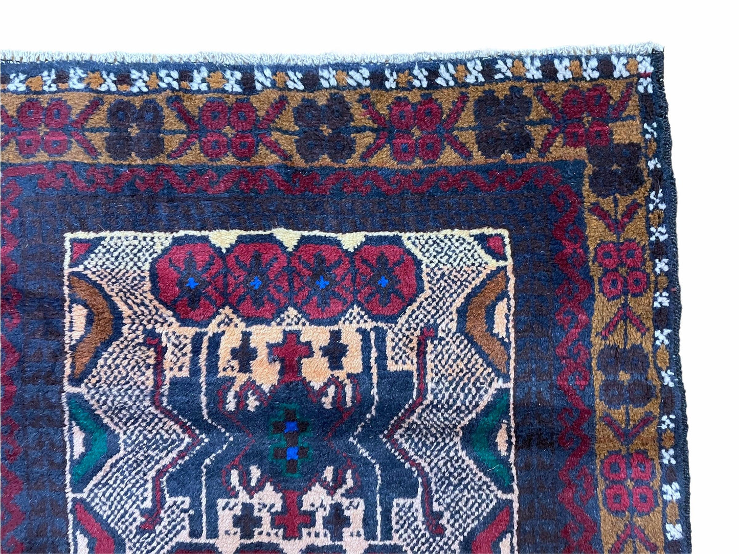 Baluchi Rug 3x5 Vintage Handmade Hand Knotted Afghan Area Rug