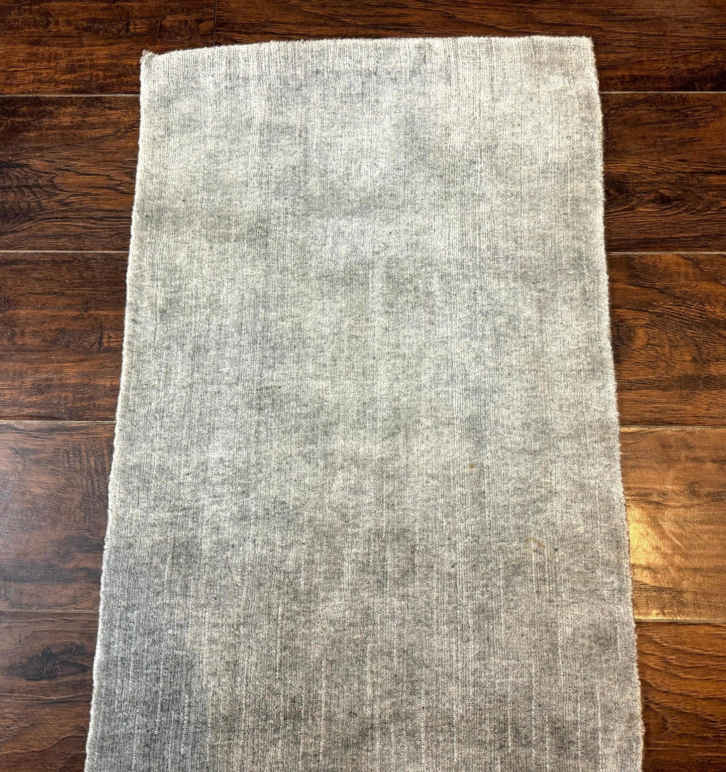 Tibetan Runner Rug Modern Wool And Silk Highlights Gray Silver Hallway Kitchen Narrow Runner