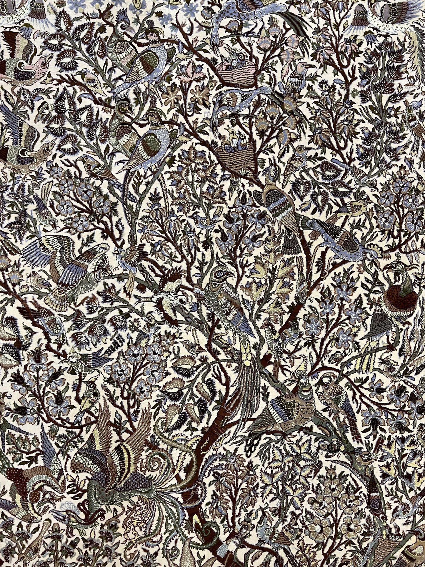 Persian Isfahan Rug 5x8 Tree Of Life With Animal Pictorials Kork Wool Silk