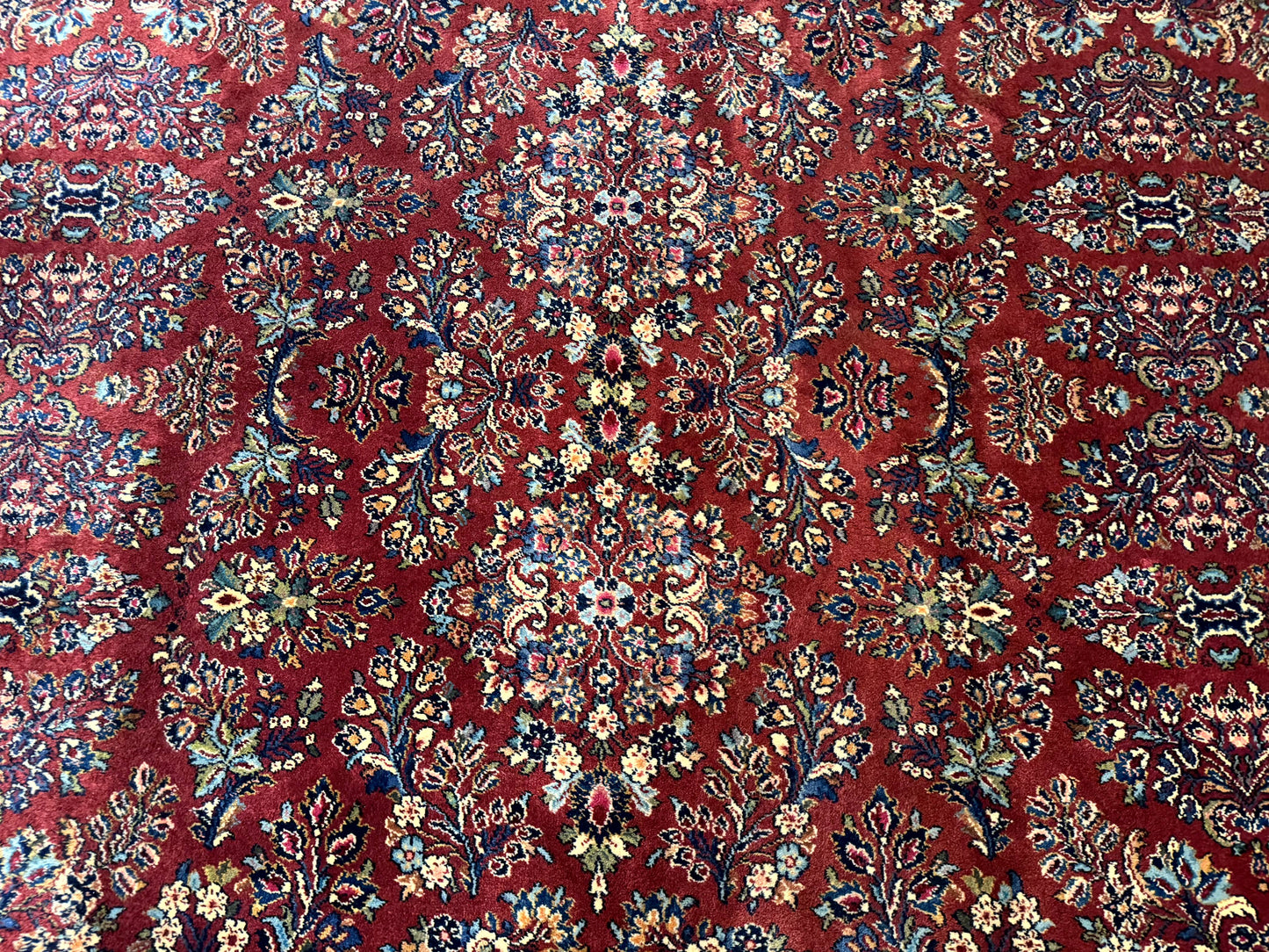 Karastan Rug 10x14, Red Sarouk #785, Wool Original 700 Series