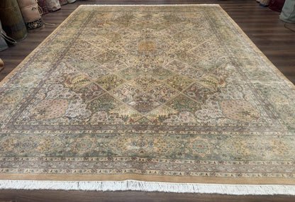 Pak Persian Rug 9x12 Hand Knotted Wool Diamond Panel Design