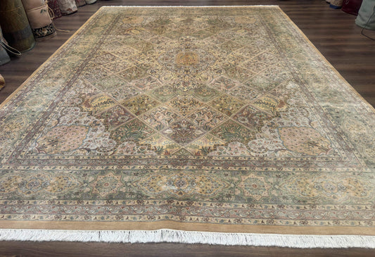 Pak Persian Rug 9x12 Hand Knotted Wool Diamond Panel Design