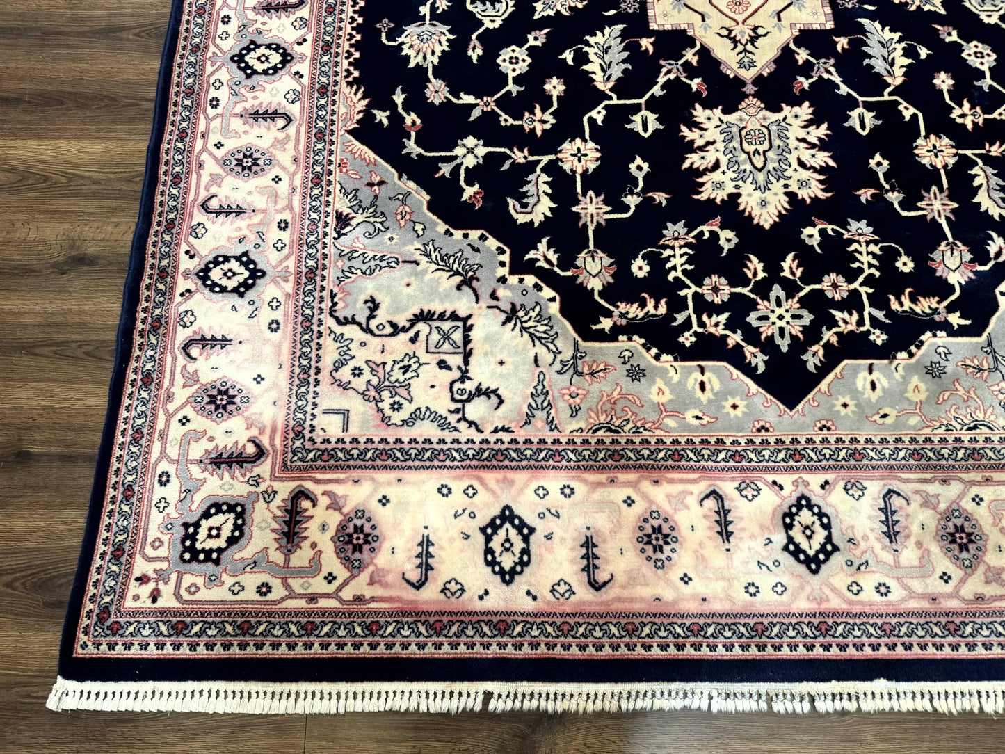 Karastan Rug Navy Serapi Kara Shah Wool Rug 8x11 Vintage Area Rug