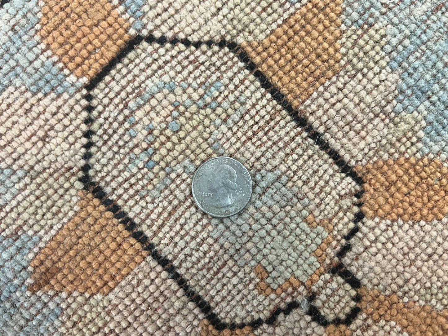 Turkish Oushak Rug 9x10 Farmhouse Beige Vintage Hand Knotted Wool