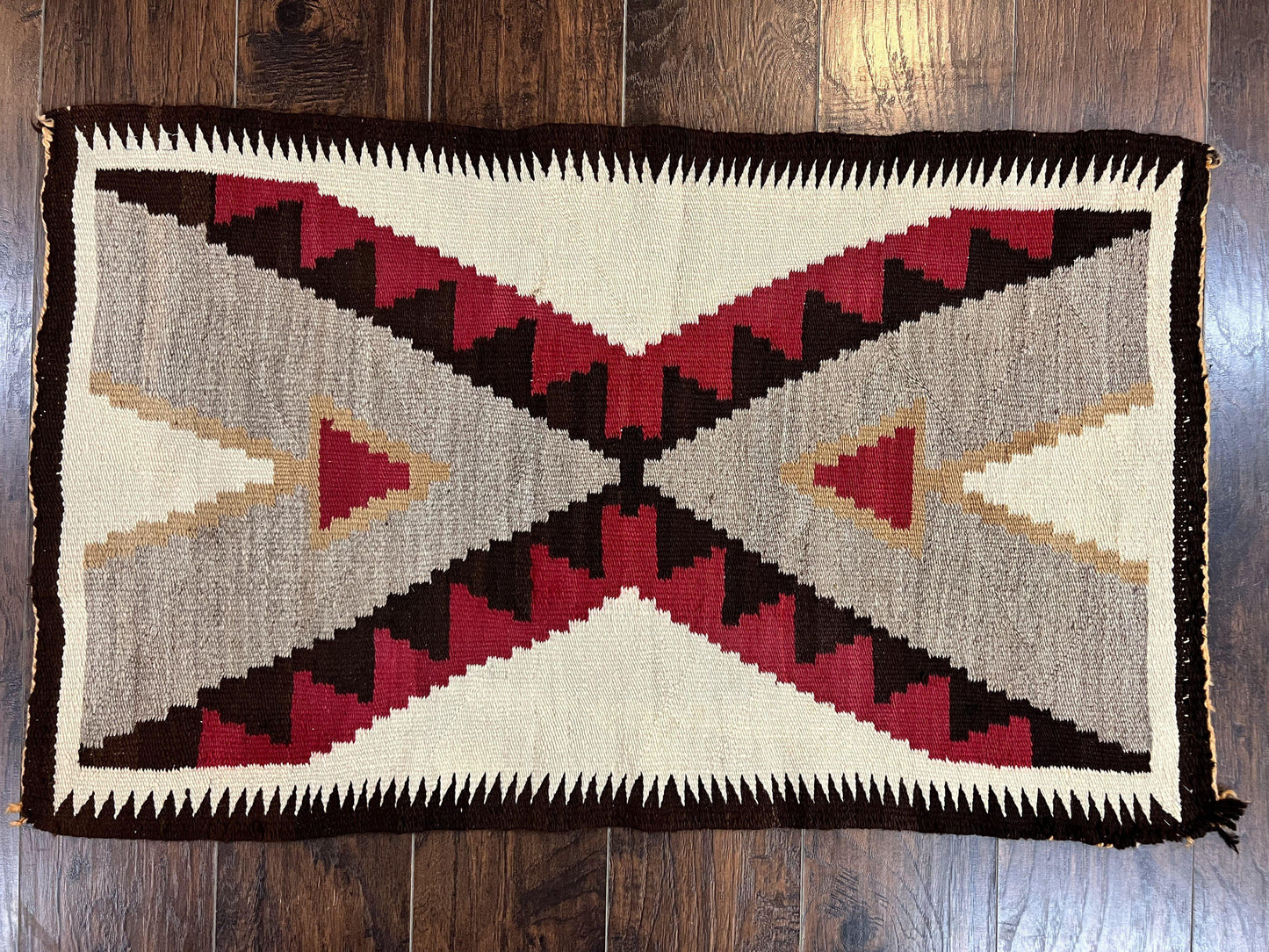 Navajo Rug 2x4 Handmade Wool Vintage Native American Textile Collectible