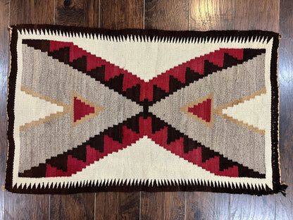 Navajo Rug 2x4 Handmade Wool Vintage Native American Textile Collectible