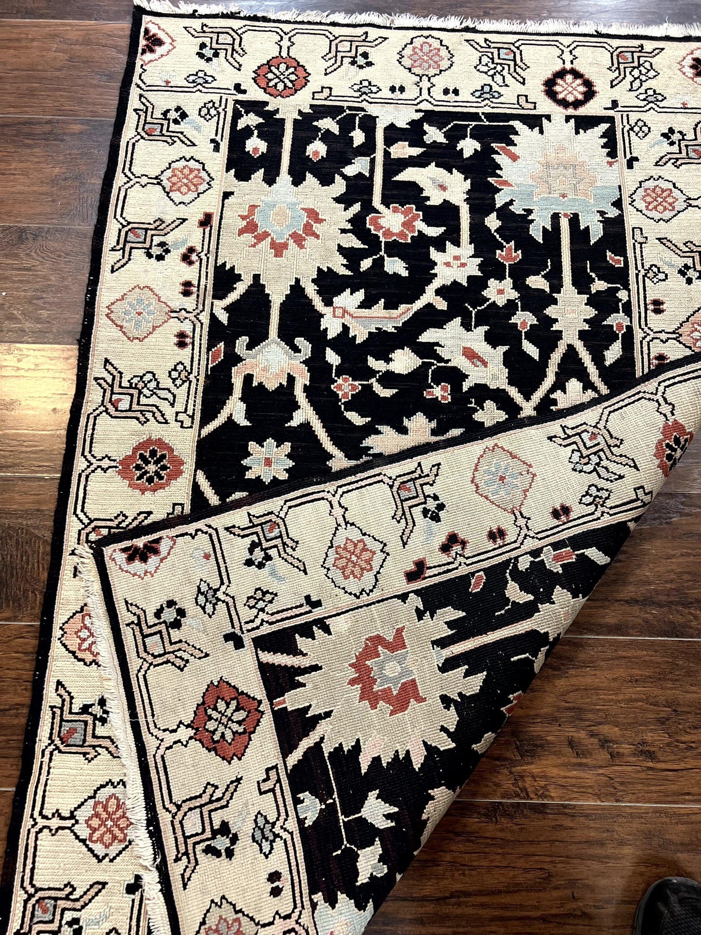 Turkish Kilim Rug 3x5 Handmade Vintage Wool Carpet Black Area Rug