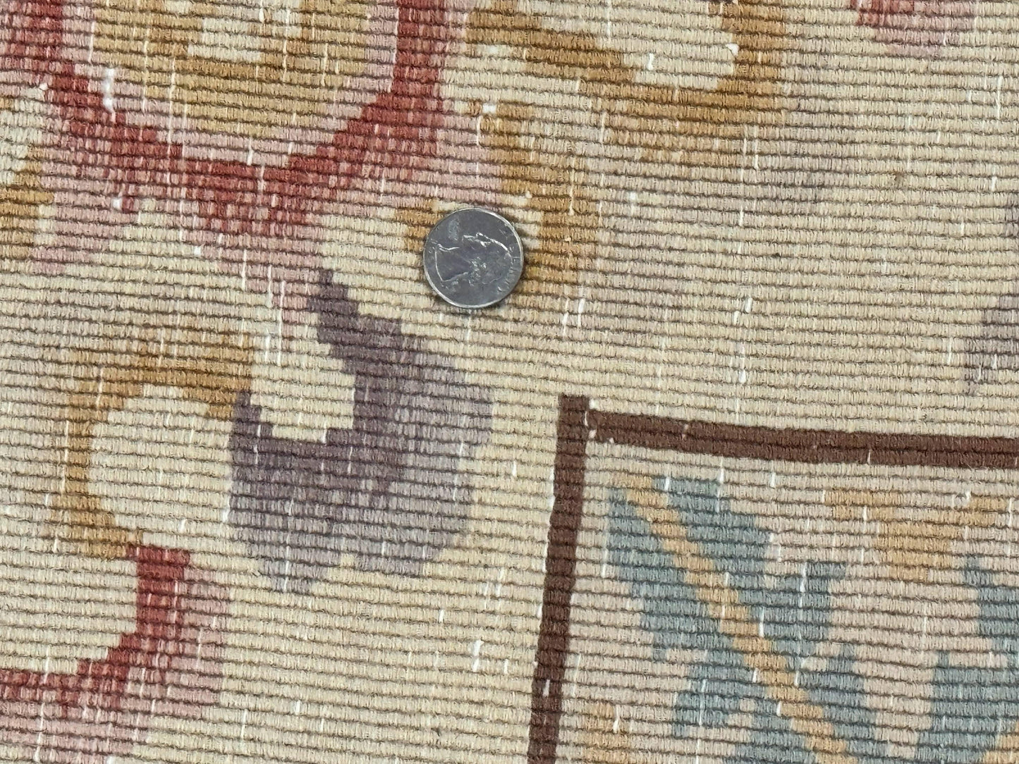 Chinese Wool Rug 8.6 By 11 Vintage Handmade Carved Chinese Oriental Carpet Plush Pile Semi Open Field