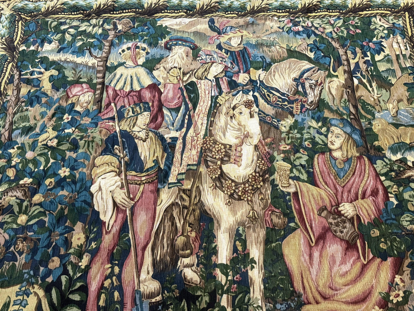 Vintage European Tapestry 5.5 x 8, The Royal Hunt