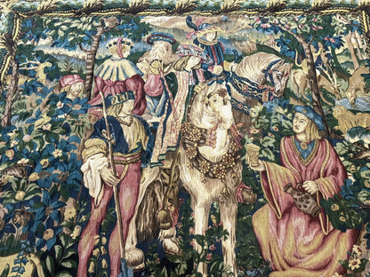 Vintage European Tapestry 5.5 x 8, The Royal Hunt