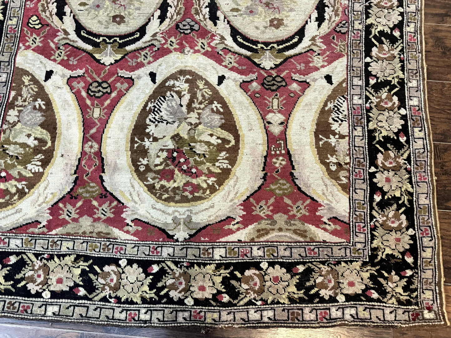 Antique Caucasian Karabakh Rug 5x10 Hand Knotted Wool Area Rug