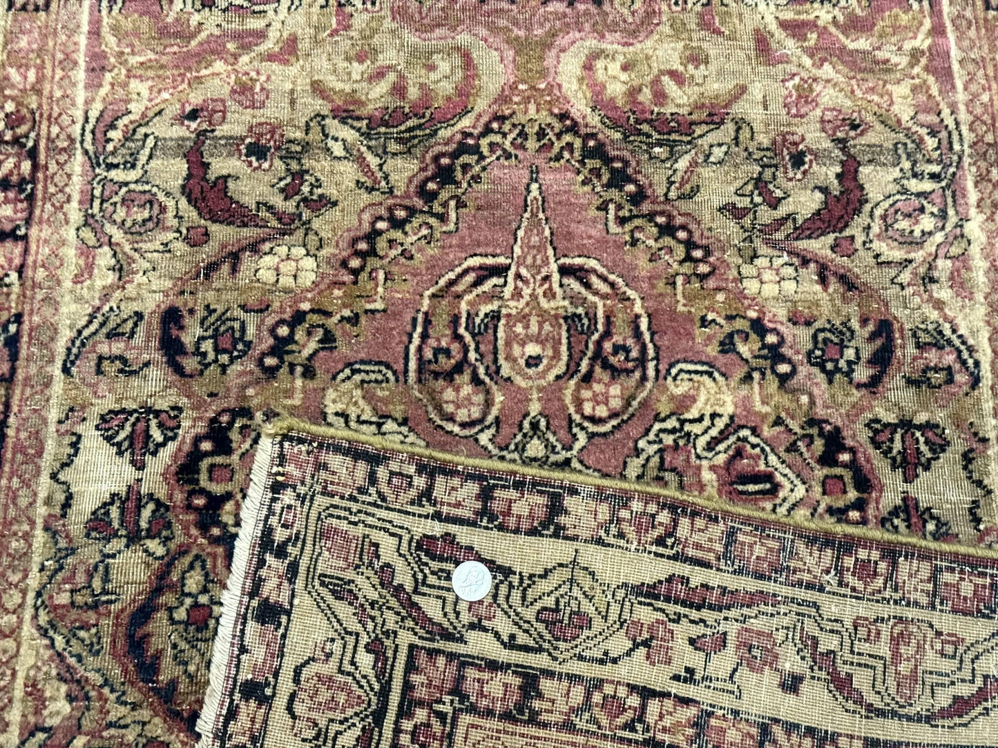 Antique Persian Lavar Rug 3x5 Hand Knotted Wool Kerman Carpet