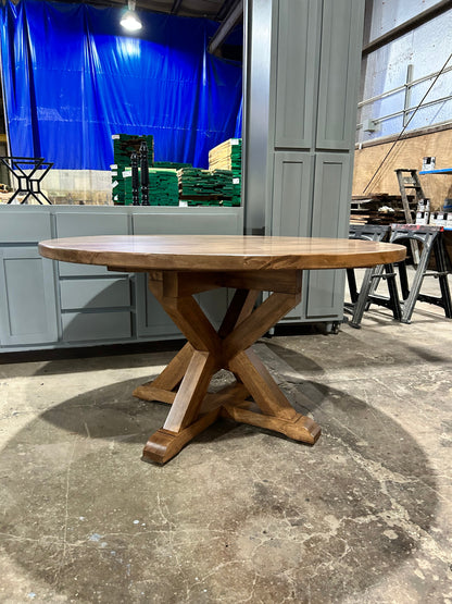 Canyon Style Round Table With Kiln Dried Maple Top And Oak Accents Custom Built Finish Options