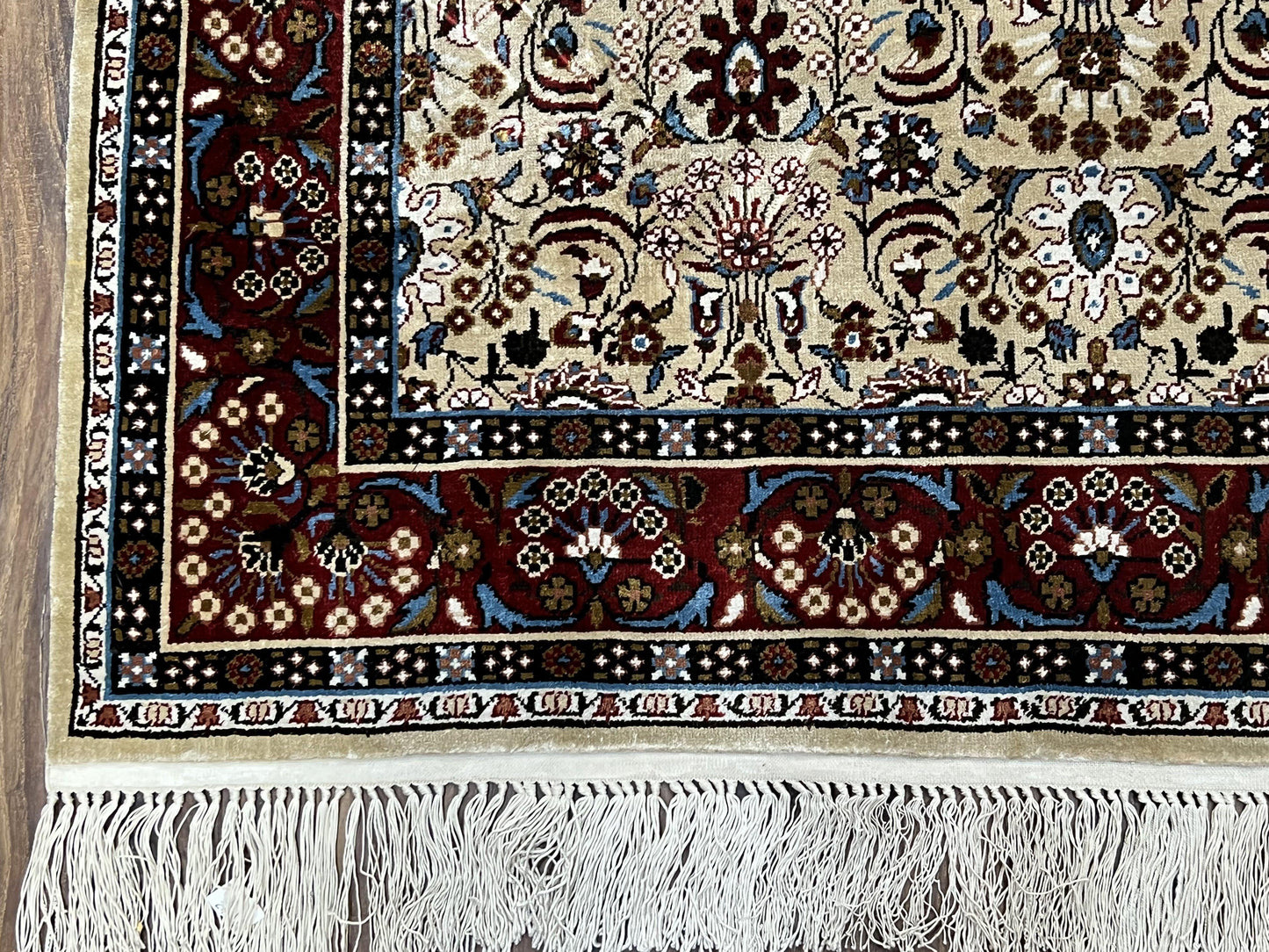 Sino Persian Silk Rug 3x5 Handmade Vintage Silk Carpet With Allover Motif