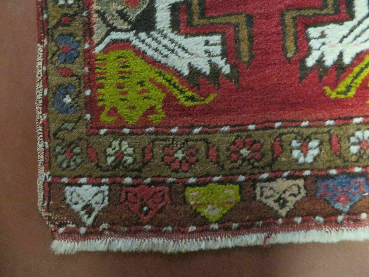 Antique Turkish Oushak Wool Rug Yastik 20 by 38 Inches Handmade