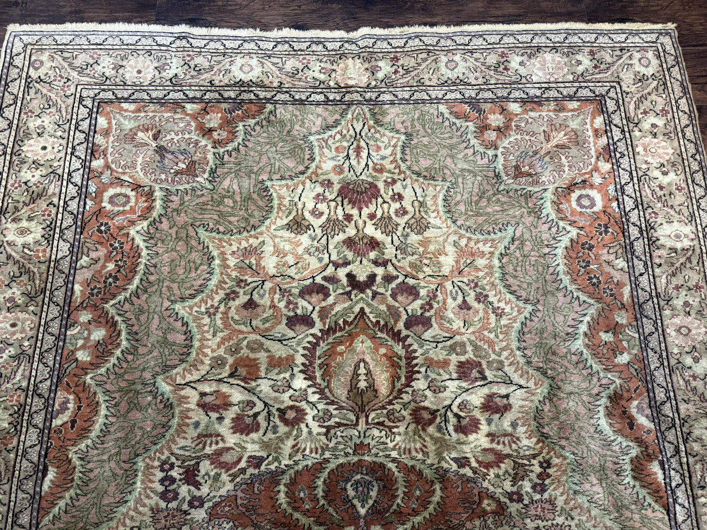 Antique Turkish Kayseri Rug 7x10 Hand Knotted Wool Area Rug