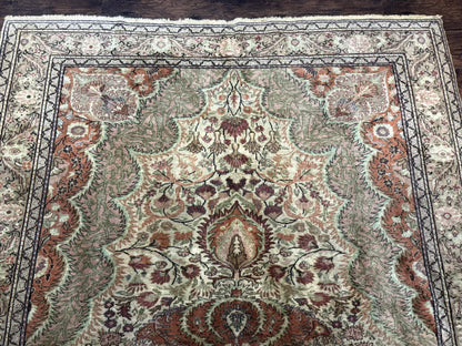 Antique Turkish Kayseri Rug 7x10 Hand Knotted Wool Area Rug