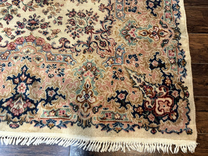 Karastan Kirman Wool Rug Antique 8.8x12 Lanamar Floral Ivory