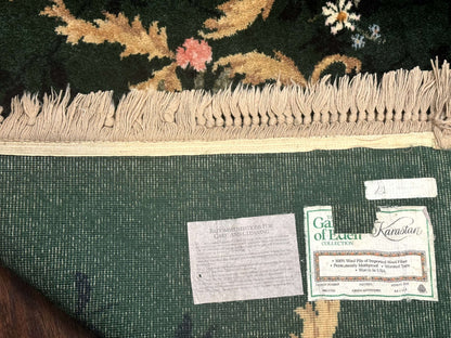 Karastan Garden of Eden Rug Green Savonnerie Wool 8.8 x 11.8