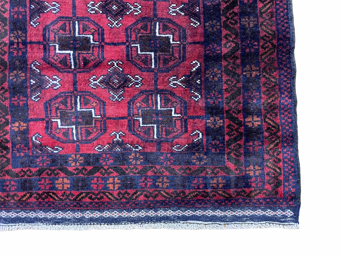 Vintage Handmade Balouchi Rug 3x5 Afghan Tribal Wool Red Beige