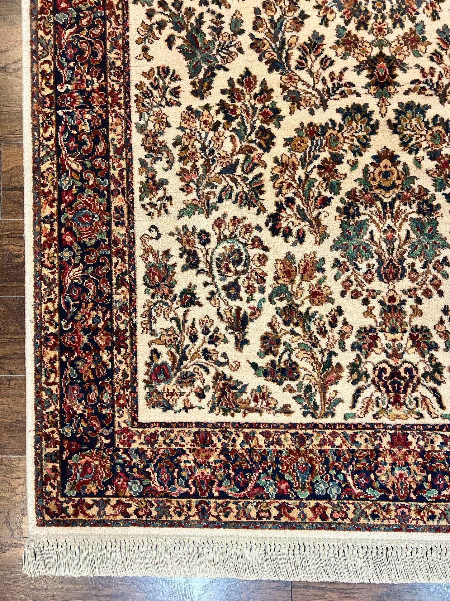 Karastan Rug Ivory Sarouk 5.9 x 9 Wool Vintage Original 700 Series