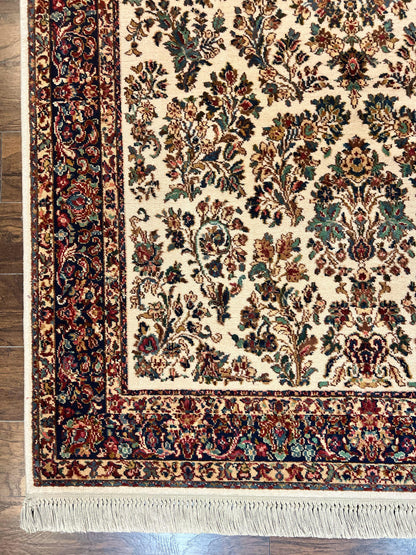 Karastan Rug Ivory Sarouk 5.9 x 9 Wool Vintage Original 700 Series