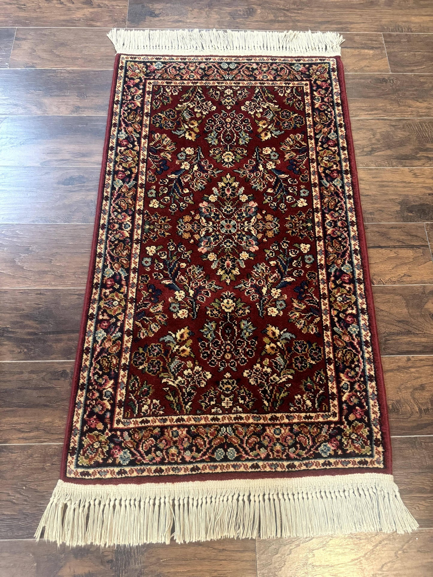 Karastan Rug Red Sarouk Wool Pile 2.6x4 Vintage 700 Series Number 785