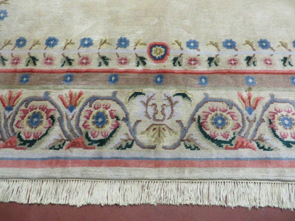 Aubusson Rug Vintage Handmade Wool 8x10