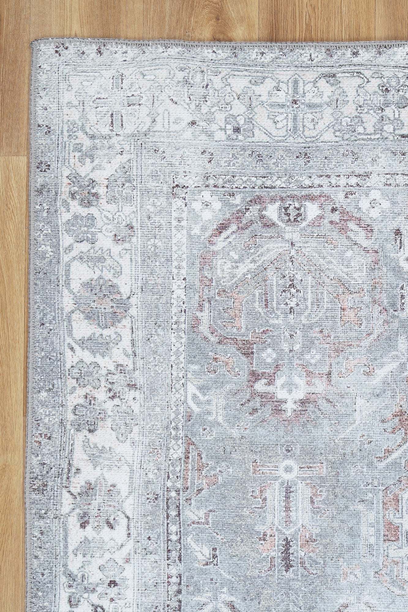 Florence Grey Machine Washable Rug – Timeless Vintage Elegance