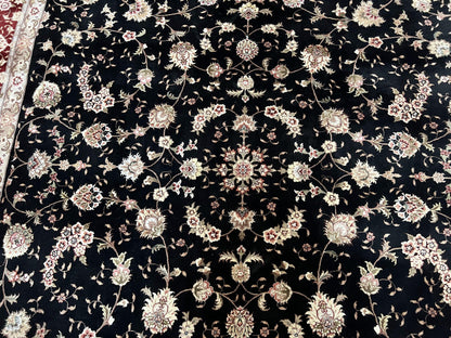 Sino Persian Rug 9x12 Hand Knotted Wool Silk Oriental Carpet Vintage Floral Pattern