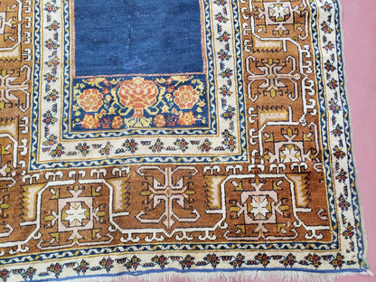Ghiordes Prayer Rug Antique Turkish Anatolian Twin Mihrabs Collectible Oriental Rug