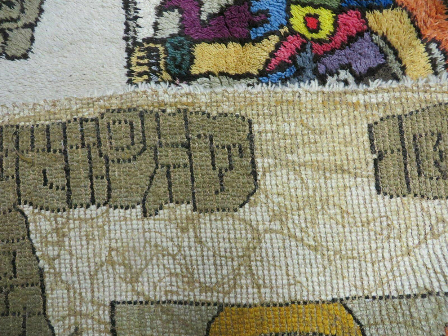 Hand Knotted Wool Rug Vintage Prince Motif Tribal Nomadic Shag 4 By 7